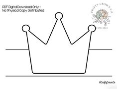 Get this printable 'Crown' children's headband today! You can download it, print it, and cut it. Check out this headband and others of all kinds! Crown Cutout, Queen Crown, Kings Crown, Crown Headband, Crown, Queen, Black And White, White, Black