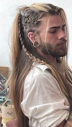 Viking Braids: What You Should Know About This Iconic Hairdo Hairstyles Mohawk, Man With Long Hair, Viking Hairstyles, Viking Braids, Boy Hair, Viking Hair, Hairstyles Men, Hair Reference, Long Hair Styles Men