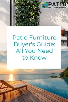 Don't miss out on creating the perfect outdoor oasis with our comprehensive Patio Furniture Buyer's Guide. With expert tips and advice, you'll know exactly what to consider when choosing the best pieces for your space. Explore the patio furniture guide at PatioProductions.com and make your outdoor living dreams come true. Wrought Iron Furniture, Aluminum Patio Furniture, Aluminum Patio, Aluminum Furniture, Market Umbrella, Iron Furniture