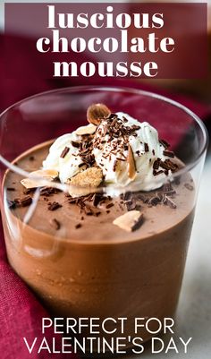 a glass filled with chocolate mousse and dark chocolate shavings. Simple Chocolate Mousse, Olive Oil Coffee, Luscious Recipes, Liquor Recipes, The Mediterranean Dish, Chocolate Mousse Recipe, Happy Cooking, Make Ahead Desserts, Interesting Recipes