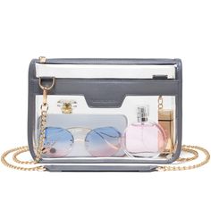 PRICES MAY VARY. pvc Imported Decent size: Measures 9.8 x 6.5 x 1.8 inches, this clear purse is roomy to hold your wallet, phone, sunglasses, lipsticks, or other small makeup items. Size suitable for every day on the go, the clear crossbody bag can be casual or dressy Stadium approved clear bag: Our clear stadium bag is totally meets the Stadium Tournament Bag Policy. If you frequently go somewhere that spends lots of time going through security, this clear concert bag will save your time and ge Patent Leather Leggings, Concert Bags, Clear Stadium Bag, Clear Backpack, Clear Handbags, Stadium Bag, Clear Purses, Unique Handbags, Small Makeup