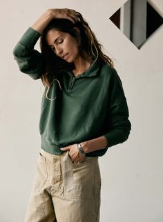 the quarter zip forest green pullover – imogene + willie Green Quarter Zip Outfit, Quarter Zip Outfit, Masc Clothes, Pnw Style, Trans Masc, Green Shirts, Imogene Willie, Outdoorsy Style, Green Pullover