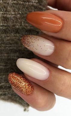 Rose Gold Nails Design, Gold Nail Designs, Fall Gel Nails, Cute Nails For Fall, Rose Gold Nails, Nagel Inspo, Dipped Nails, Autumn Nails