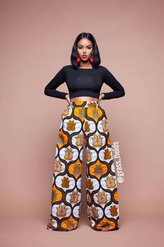 African Pants, Ankara Trousers, African Print Pants, Wide Legged Pants, Style Africain, Ghanaian Fashion, African Fashion Ankara, African Fashion Modern