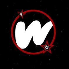 the w logo is shown in red and white on a black background with stars around it