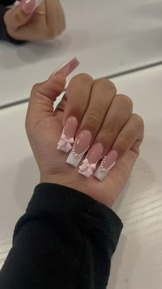 #acrylicnaildesigns #frenchtipnails #pink #nails #nailinspo💅🏻 Cute Pink Acrylics, Bow Nail Ideas, Pink Nail Inspo Acrylic, French Tip With Bow, Maintenance Week, Pink Frenchies, Truth Questions, Acrylic Toe Nails