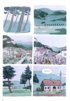 a comic strip with several different scenes in it