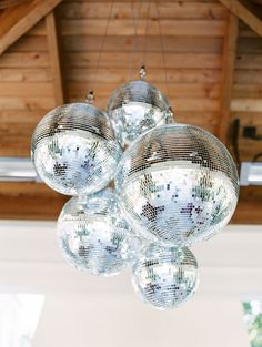 disco ball chandelier hanging from the ceiling