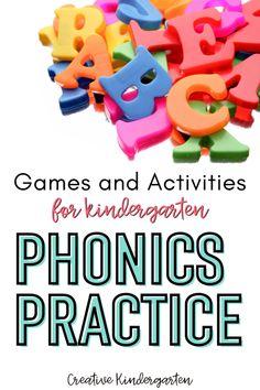 the cover of games and activities for kindle - driven children phonics practice