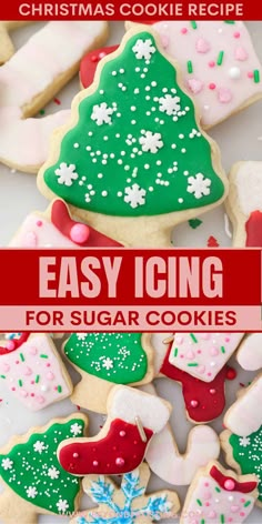 christmas cookie recipe for sugar cookies with the title overlay