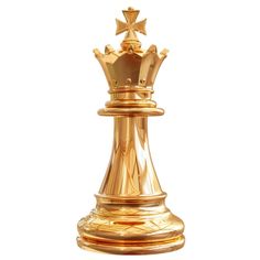 a golden chess piece with a crown on top