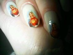 Virgin Mary Nails, Mary Nails, God Loves You, Virgin Mary, Makeup Nails, Lany, Nail Inspo, Hair And Nails, Mood Board