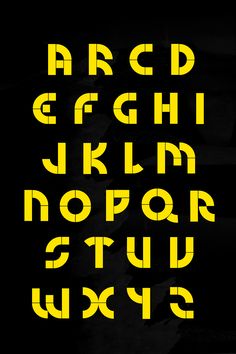 the letters are yellow and black in this type of typogramic art work