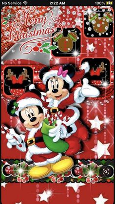 mickey and minnie mouse christmas card