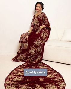 Welcome to Quadriya Arts   Note:- dress come with head scare for free Worldwide trending SomaliBridal & Fashion store with the latest beautiful modern and cultural bridal dirac and dresse This Gold Colour Work set and Stone Sequins  & Hand Embroidery Work WILL GLITTER UP Any Ocation This 9000 Quality Velvet Fabric Somali dirac Wedding Dress is 3 PIECE Set Glass stone work multicolor glass bides (This DRESS IS LINED FROM THE INSIDE). * SLIGHT COLOR VARIATIONS POSSIBLE DUE TO DIFFERING SCREEN AND PHOTOGRAPHIC RESOLUTIONS * PAYMENTS 100% Safe and Secured payment through PayPal (Worldwide). SHIPPING Dispatch Timelines 15 -21  Business Days No return  Note:- Customization available any size any color and design  more information DM Thank You Bollywood Style Kaftan With Dupatta For Wedding, Wedding Kaftan With Zari Work Styled As Saree, Floor-length Dabka Saree For Wedding, Dabka Embellished Kaftan For Wedding Festivals, Red Kaftan With Zari Work For Wedding, Wedding Kaftan With Resham Embroidery For Festivals, Festive Semi-stitched Kaftan For Wedding, Bollywood Style Wedding Kaftan Floor-length, Wedding Saree Kaftan With Dabka Work