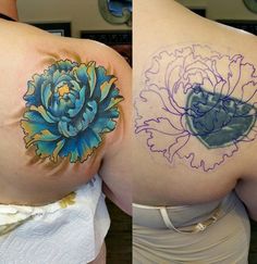 Cover up ink Cover Up Tattoos Before And After, Flower Cover Up Tattoos, Cover Up Tattoos For Women, Japanese Flower Tattoo, Tattoo Henna, Incredible Tattoos