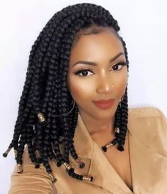 Latest short Ghana braids/bob hairstyles you will love. - Stylish Naija Pixie Braids Hairstyles, Pixie Braids, Bob Braids Hairstyles, Short Box Braids Hairstyles, Jumbo Box Braids, Box Braid, Short Braids, Box Braids Styling, Cool Braid Hairstyles