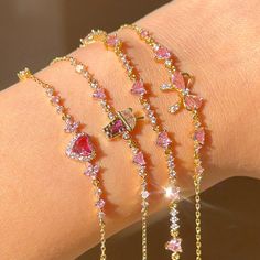 New Fashion Women Girls Trendy Sweetness Lovely Shiny Zircon Bow Bowknot Chain Bracelets Jewelry Cute Girly Jewelry, Light Pink Prom Dress, Bow Bracelet, Prom Jewelry, Gold And Pink, Chain Bracelets, Bracelets Jewelry, Girly Jewelry, Pink Crystal