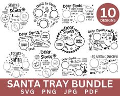 santa tray bundle svg and dxf files