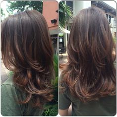 color Mehr Different Type Of Layers For Hair, Short Layer Haircuts, Side Bangstyle Hair Long Layers, Long Hair Cuts Side Part, Waterfall Layers Haircut Medium Hair, Long Fine Hair With Layers, Medium Layered Haircuts For Thick Hair, Lots Of Layers Medium Hair, Long Length Bob