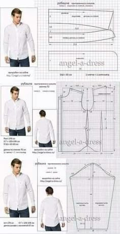 the instructions for how to sew a shirt in three different styles, including long sleeves and