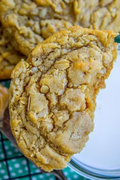 a close up of a cookie on a plate