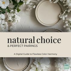 the cover of natural choice and perfect pairings, featuring white flowers on a table