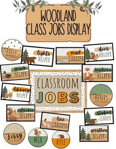 wood and class jobs display for classroom jobs