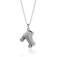 Our sparkling classic necklace, equipped with a stylish lobster claw clasp and the Roller Skate charm, is crafted from white metal with a silver plated finish. Personalized Charm Necklace, Classic Necklace, Cubic Zirconia Jewelry, Toggle Bracelet, Matching Jewelry, Charm Pendant Necklace, Roller Skate, Roller Skates, Roller Skating