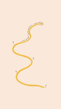 a drawing of a winding yellow road with words written on it and an arrow pointing to the right