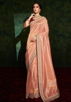 Peach silk festival wear saree 5215  Desc:  Color : Peach Fabric : Silk Wash Care : Dry clean Sleeve Style : Half Sleeve Long Sleeves : Done only in Custom Stitch Sleeves Lining : Done only in Custom Stitch Bust Size : 32 to 42 Inches Occasion : Festival   Diwali   Eid   Kitty Party   Sangeet   Party Wear   Reception   Ceremonial. With Express Free Shipping and Custom Stitching, Buy Eid Special Saree Party wedding wear dresses Peach silk festival wear saree 5215 online in USA, UK and Canada from Peach Color Saree, Worked Blouse, Matching Embroidery, Peach Saree, Designer Embroidery, Saree Bollywood, Gown Party Wear, Party Wear Gown, Patiala Salwar