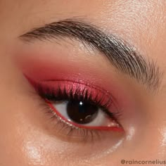 Prom Eyeshadow, Red Makeup Looks, Prom Eyes, Devil Makeup, Retro Cherry, Concert Makeup