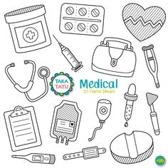 medical cliparts for kids to color and print on the back of an adult sized book