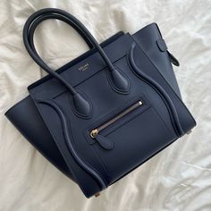 Used Less Than 5x. No Creases. Stiff Leather. Mint Condition. As Brand New As You Can Get. Authenticated With Card. Doesn’t Come With Box Or Dust Bag. Celine Phantom Bag, Celine Mini Luggage, Mini Luggage, Dream Bags, Celine Handbags, Celine Bags, Celine Bag, Chrome Hearts, Navy Blue Color