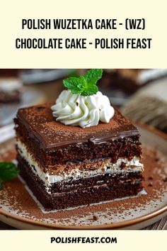 This delicious Polish Chocolate Wuzetka cake, is also known as WZ cake. Learn how to make the best Polish Wuzetka with this simple recipe!