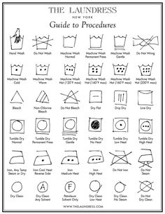 the laundry symbols and instructions to make it easier for someone to know what they are doing