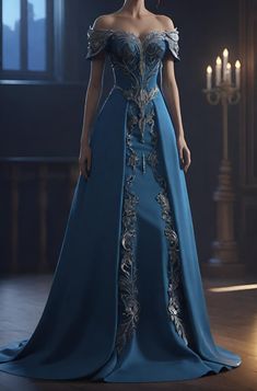 Medieval Prom Dresses, Medieval Princess Dress Blue, Fantasy Ball Gown Aesthetic, Noble Dresses Ball Gowns, Fantasy Royal Wedding Dress, Dresses For A Queen, Disney Dresses Aesthetic, Oscar Gowns Academy Awards, Medieval Dress Princess Gowns