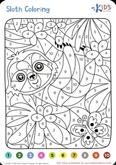 the color by number coloring page for kids