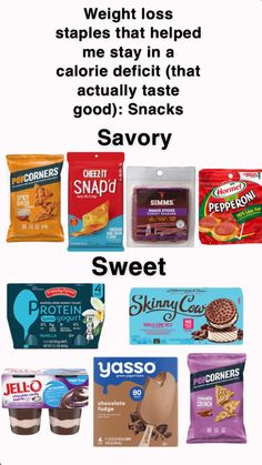 an advertisement for some kind of snacks with the words sweet on it and several different flavors