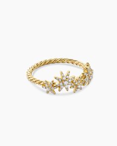 David Yurman | Starburst Cluster Band Ring in 18K Yellow Gold with Diamonds, 9mm Dainty Sunburst Ring, Diamonf Cluster Ring, Gild Rings For Women, Twist Cluster Ring, Watching Fireworks, David Yurman Ring, Jewelry Illustration, Designer Rings, Rare Gemstones