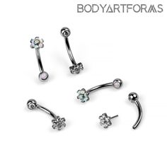 three different types of surgical piercings