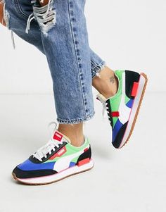 Sneakers Outfit Street Styles, Basket Puma, Puma Future Rider, Puma Outfit, Sneaker Outfits, Sneaker Trend, Colorful Sneakers, Outfit Street, Puma Sport