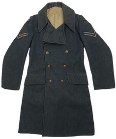 Original 1945 dated RAF Ordinary Airman's Greatcoat in a size No. 7. Available now at www.blightymilitaria.com Old Fashioned, Chef's Jackets, England, The Originals, Quick Saves