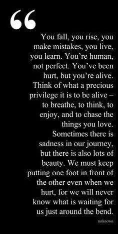a poem written in black and white with the words you fall, you rise, you make