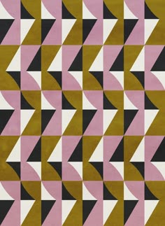 an abstract pattern with black, white and pink colors on it's diagonal stripes