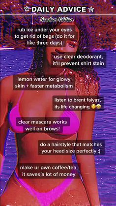 Daily Advice, Get Glowing Skin, Beauty Routine Tips, Beauty Tips For Glowing Skin, Baddie Tips, Healthy Skin Tips, Teen Life Hacks, Body Hacks, Body Care Routine