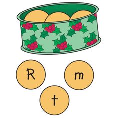 the letter r is for hat with flowers on it and three eggs in front of it