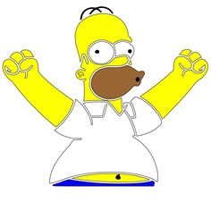 the simpsons character with his arms in the air