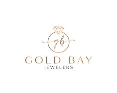 the gold bay jewellers logo is shown on a white background and has a diamond in it