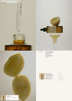 an image of the inside of a bottle with liquid and lemon slices in it on display